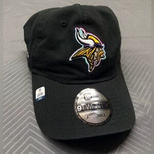 New Era Minnesota Viking Embroidered Crucial Catch Adjustable Hat Black OS
